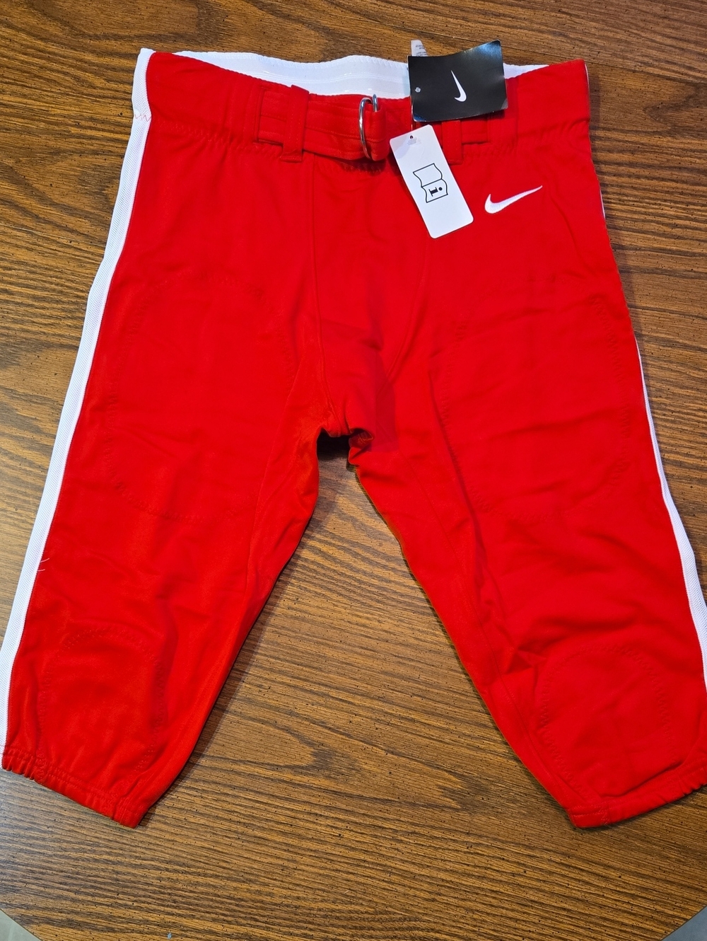 Nike Mens Red Sweatpants with White Side Stripe